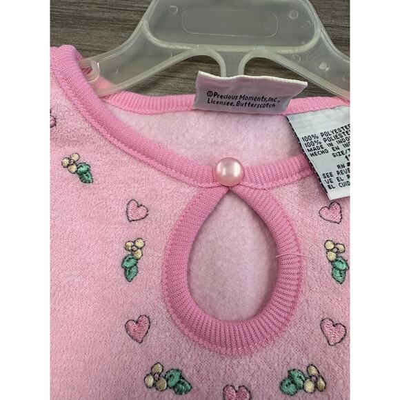 Vintage Precious Moments Baby Girl Pink Fleece Outfit Set  12m - Picture 4 of 4